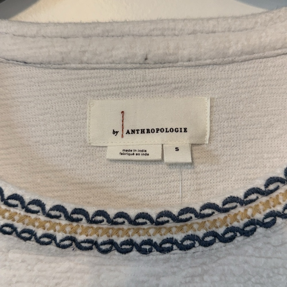 Anthropologie Long Sleeve Embroidered Top NWT Women’s Size Small - Picture 7 of 13
